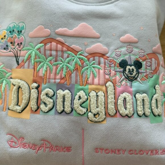 Disney x Stoney Clover Lane Disneyland Marquee Crewneck Sweatshirt Purple Medium - Picture 1 of 8